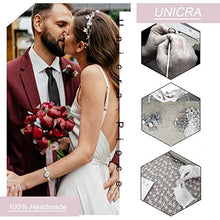 Load image into Gallery viewer, Unicra Flower Bride Wedding Hair Vine Silver Crystal Bridal Headband Leaf Headpiece Hair Accessories for Bridesmaid and Women