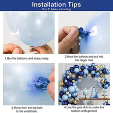 Load image into Gallery viewer, Paready Navy Blue Balloons Arch Kit Garland, Metallic Blue Macaron Blue Balloons Gold Confetti and Metallic Gold Balloons Arch for Birthday Party Decorations Wedding Bridal Shower Baby Shower