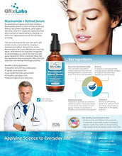 Load image into Gallery viewer, 5% Niacinamide (Vitamin B3) + Retinol Serum (Large 60 ml Bottle) - Ultimate Anti-Aging Wrinkle Reducing Treatment - Fights Acne Breakouts & Fades Blemishes & Spots - Reduces Pore Size & Tightens Skin