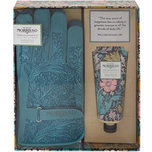 Load image into Gallery viewer, Morris Honeysuckle and Pink Clay Gardening Glove Kit with Pair of Cotton Gardening Gloves and Hand Cream in Gift Box, 455 g