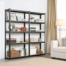 Load image into Gallery viewer, Yaheetech 2PCS Heavy Duty 5 Tier Garage Shelving Units Metal Storage Shelves Shed Utility Rack,180cm x 90cm x 30cm,175KG Per Shelf,Black
