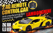 Load image into Gallery viewer, LAFALA Remote Control Car-RC Cars Authorized by Lamborghini 1:24 Scale 2.4G Electric Super Sports Racing Hobby Toy Car Model with Lights and Controller for Boys Girls Adults (Yellow)