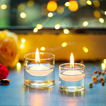 Load image into Gallery viewer, Romadedi Tea Light Candle Holders Glass - Tealight Holder Clear Set of 24 Bulk for Floating Votive Candles Dinner Table Centerpiece Wedding Party Christmas Decor, 4.6 x 4 cm