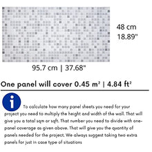 Load image into Gallery viewer, Novecrafto Grey Mosaic Pattern PVC Wall Cladding Panels - Real Tile Look & Feel 3D Design - 20 panels - 9 sqm | 96.8 sqf PVC Plastic Panelling Sheets For Bathroom & Kitchen Splashback & Backsplash