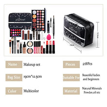 Load image into Gallery viewer, RoseFlower 28Pcs Professional Makeup Set, Essential Make up Starter Set All-In-One Make-up Gift Sets With Cosmetic bag Eyeshadow Palette Lip Gloss Concealer blush Foundation Brush