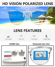Load image into Gallery viewer, Long Keeper Polarised Clip-on Sunglasses – Trendy Cat Eye Clip on Sunglasses Over Prescription Glasses Anti Glare UV400 for Women Men