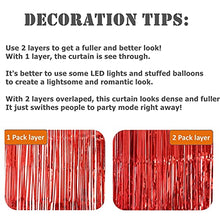 Load image into Gallery viewer, 2pcs 3.2ft x 6.5ft Red Foil Curtain Decoration,Tinsel Foil Fringe Curtains Streamer Backdrop for Birthday Graduation Wedding Engagement Bridal Shower Bachelorette Holiday Christmas,New Year Decoration