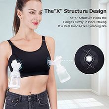 Load image into Gallery viewer, Hands Free Pumping Bra, Momcozy Adjustable Breast-Pumps Holding and Nursing Bra, Suitable for Breastfeeding-Pumps by Lansinoh, Philips Avent, Spectra, Evenflo and More(Black,X-Small)