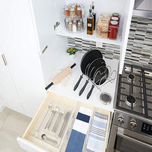 Load image into Gallery viewer, iDesign 56600 Rack with 2 Tiers, Small Plastic Cupboard Storage Condiments, Rotating Spice Jars Holder for Kitchen and Pantry, Clear, 23 cm