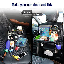 Load image into Gallery viewer, Tsumbay Car Organiser, Car Backseat Organiser with Foldable Tray Table, Car Storage Organiser with Tissue Box, Car Tidy Organiser with 8 Pockets for Parents Drivers - 1 Piece
