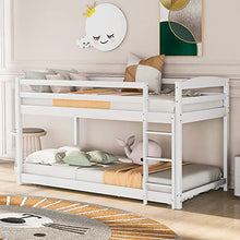 Load image into Gallery viewer, Bunk bed 3ft single bed frame with ladder, wooden kids bed frame for chlidern teenager dormitory school - 90X190cm (White)