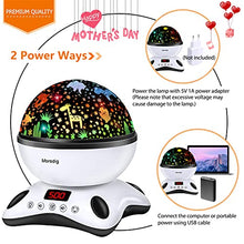 Load image into Gallery viewer, Moredig Night Light Projector, Night Light Kids with Remote and Timer, Built-in 12 Songs and 8 Colorful Light Modes for Baby Children's Bedroom - Black White