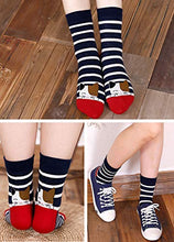 Load image into Gallery viewer, Womens Funny Cute Animal Socks Ladies Cotton Socks Funky Cartoon Cat Socks Novelty Crew Socks, Christmas Gift, Striped Cat, Women's shoe size UK 4-9