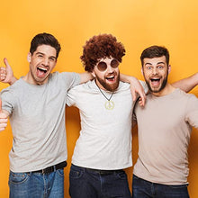 Load image into Gallery viewer, Dacitiery 3 Pcs Hippie Costume Set, Funky Afro Wig VintageSunglasses and Peace Sign Necklace Fancy Dress Hippy Accessories for60s/70s Theme Party( Brown)
