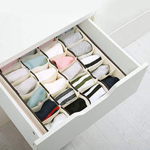 Load image into Gallery viewer, Calish Collapsible Drawer Organisers (2 Pack) Drawer Dividers Wardrobe Closet Organisers, Socks Bra Underwear Storage Boxes for 24 Cell