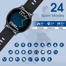 Load image into Gallery viewer, Smart Watch for Men, 1.3''Round Touch Screen Watches Men for Android iOS, 24 Sport Modes IP68 Waterproof Fitness Tracker with Heart Rate and Sleep Monitor Calorie Stopwatch and Pedometer Fitness Watch