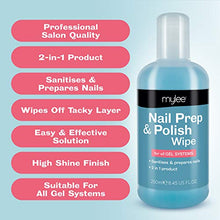 Load image into Gallery viewer, Mylee Gel Prep & Wipe Gel Nail Polish Finishing Wipe Residue Cleaner Remover 250ml + 100x Lint Free Wipes Kit, Preparation & After Care, UV LED Gel Polish Base Pre & Post Wipe, Sanitising & Removing Tacky Layer