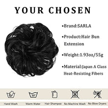Load image into Gallery viewer, Hair Buns Hair Piece Messy Scrunchie for Women Girls Thick Updo Hairpieces Wavy Curly Ponytail Extensions Chignon Bun Donut Synthetic Black