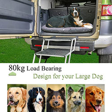 Load image into Gallery viewer, COLORFEY Widened Dog Car Ramp, Folding Dog Steps for Large Dogs, Portable Dog Steps with Sturdy Aluminum Telescoping Non-Slip 4-Steps Load-Bearing 80kg, Adjusted Height for Cars 68-90cm