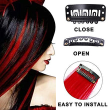 Load image into Gallery viewer, 15Pcs Color Straight Hair Extensions Clip in 20 Inch Red Synthetic Clip in Hair Extensions Party Highlights Synthetic Clip in Long Hairpiece for Women Girls Kids Gift Red