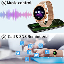 Load image into Gallery viewer, QL-Smart Smart watch Fitness Watches for Women 1.09" Full Touch Screen, Smartwatch ladies Fitness Trackers with Heart Rate Monitor, Step Counter Smart Watch for Android iPhone