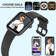 Load image into Gallery viewer, Fitonme Smart Watch for Men Woman 1.69'' Bluetooth Smartwatch Make or Receive Calls Fitness Tracker Watch IP67 Waterproof Steps Calorie Sleep SMS for Android iPhone Black