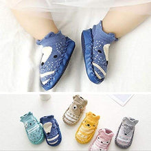Load image into Gallery viewer, XM-Amigo 4 Pairs of Baby Boys Girls Indoor Slippers Anti-Slip Socks Shoes, Blue Set01, 0-6 Months