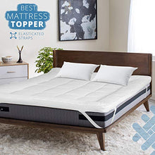 Load image into Gallery viewer, ACRALI HOME Mattress Topper Double 4 Inch Thick - Quilted Double Mattress Topper Made with Fluffy Hypoallergenic Microfibre with Strong Corner Straps for Luxury & Comfort (Double, 137x190cm)