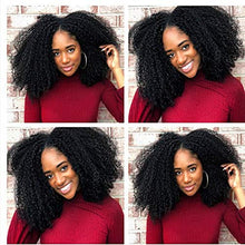 Load image into Gallery viewer, Clip in Hair Extensions Human Hair 4B 4C Afro Curly Clip Ins Real Remy Mongolian Human Hair for Black Women 120G 8pcs/set Full Head Natural Black(12INCH/30CM,)