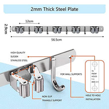 Load image into Gallery viewer, Broom Organizer,broom Holder Stainless steelmopholder waterproof and Non-slip ,suitable for Garden Garage Laundry Room Organization Broom Rack Wall-mounted (4 Hooks and 5 Slots)