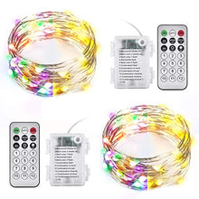 Load image into Gallery viewer, 2 Packs Fairy Lights Battery Powered, 5M 50 Led Silver Wire Warm White & Multi-Colour Battery Operated Twinkle String Lights with Timer Remote Control for Outdoor, Christmas, Wedding, Indoor, Bedroom