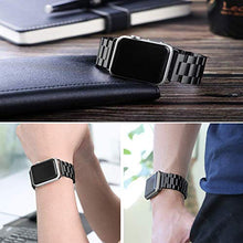 Load image into Gallery viewer, ARTCHE 45mm 44mm 42mm Watch Strap for Apple Watch, Compatible with iwatch Strap Series 7/6/SE/5/4/3/2/1, Stainless Steel Replacement Sport Band Metal Adjustable Wristband Belt, Black