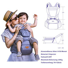 Load image into Gallery viewer, SUNVENO Baby Carrier Ergonomic, Baby Carrier with Detachable Hood, Hip seat Baby with Saliva Cloth, 3in1 Baby Belly Carrier for Baby 0-36 Months, Baby Back Carrier 0-20Kg, Blue