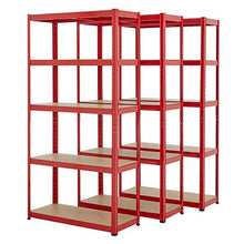 Load image into Gallery viewer, BiGDUG Red 5 Tier Garage Shelving Kits | Boltless Shed Racking Storage | 178 x 90cm (Pack of 2)