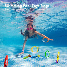 Load image into Gallery viewer, Yetech 29pcs Swimming Pool Toys Diving Toys Set with Diving Rings, Water Pistol, Diving Sticks, Underwater Diving Game Pool Training Toys for kids with Carrying Bag