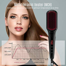Load image into Gallery viewer, MiroPure Hair Straightening Brush 2 in 1 Ionic Hair Straightener Brush Hot Comb MCH Heating Smoothing Brush with 16 Heating Settings, Dual Voltage
