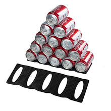 Load image into Gallery viewer, Webake 2Pcs Fridge Organisers Storage Holder Stacker Heat Resistance Portable Kitchen Shelves Pads Silicone for Water Bottles Beer Soda Cola Cans in Fridge, Table, Cabinet - Black