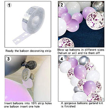 Load image into Gallery viewer, Balloon Arch Kit Pastel Purple White Silver Confetti Helium Latex Balloons Garland Pack 102 pcs with 16ft Tape Stripe & Glue Dots for Girls Wedding Birthday Baby Shower Graduation Party Decorations