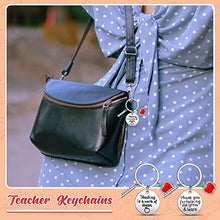 Load image into Gallery viewer, 4 Pieces Teacher Appreciation Gifts Set 2 Teacher Keychains 2022 Graduation Keyring Gifts You Gifts Thank You Gifts with 2 Teacher Blessing Cards for Teacher's Day Birthday (Elegant Style)