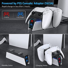 Load image into Gallery viewer, OIVO PS5 Charging Station, 2H Fast PS5 Controller Charger for Playstation 5 Dualsense Controller, Upgrade PS5 Charging Dock with 2 Types of Cable, PS5 Charger for Dual PS5 Controller