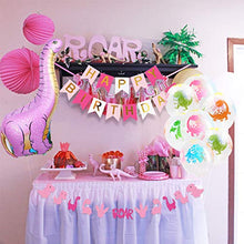 Load image into Gallery viewer, Dinosaur Party Decorations for Pink Dinosaur Balloons Garland Happy Birthday Banner for 1st Birthday Baby Shower Decorations