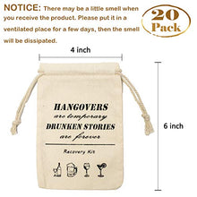 Load image into Gallery viewer, Whaline 20 Packs Bachelorette Hangover Kit Bags Cotton Recovery Kit Bags Survival Kit Bags Cotton Muslin Drawstring Bag for Bridal Shower Wedding and Valentine's Day Party Gift Decoration