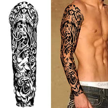 Load image into Gallery viewer, Extra Large waterproof Temporary Tattoos 8 Sheets Full Arm Fake Tattoos and 8 Sheets Half Arm Tattoo Stickers for Men and Women (58x18CM)…