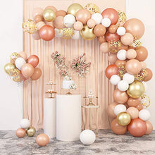 Load image into Gallery viewer, 129 Pcs Blush Balloons Garland Arch Kit 12" 10" 5" Peach Rose Gold Pastel Orange Confetti Latex Metallic Balloons with 4Pcs Tools for Wedding Birthday Party Baby Shower Decorations