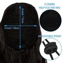 Load image into Gallery viewer, Long Wavy Ponytail Hair Extension 24" Drawstring Body Wavy Ponytails Curly Clip in Dark Brown Synthetic Hairpiece for Women Girls, 160g