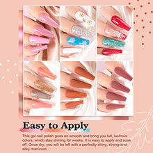 Load image into Gallery viewer, Lavender Violets 42 Pieces Gel Nail Polish Set with Glossy & Matte & Diamond & Glow in the Dark Top Coat and Base Coat - Fall and Winter Colors White Pink Red Blue Soak-off UV LED Gel Shades C952