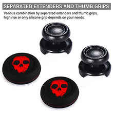 Load image into Gallery viewer, Playrealm FPS Thumbstick Extender & Printing Rubber Silicone Grip Cover 2 Sets for PS5 Dualsenese & PS4 Controller (Ghost Red)