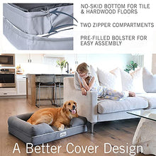 Load image into Gallery viewer, PetFusion Large Dog w/Solid 10 cm Memory Foam, Waterproof liner, YKK premium zippers. Breathable cotton blend, removable & easy to clean. (Replacement covers & blankets also avail)