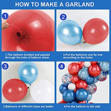 Load image into Gallery viewer, Balloons Arch Kit, 81PCS Blue White Balloon Garland Kit Red Ballons Confetti Balloons Decorations Set, Latex Balloons for Birthday Decoration Baby Shower Party Supplies Wedding Anniversary Decoration