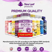 Load image into Gallery viewer, Biotin Hair Growth Supplement Maximum Strength Biotin Tablets 12000mcg (1 Year Supply) Enriched with Coconut Oil Absorbency, Hair, Skin and Nails Vitamins for Women & Men 1 A Day Vegan, UK Made